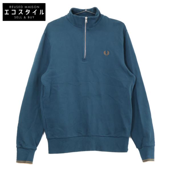 国内正規/  FRED PERRY フレッドペリー M3574 Half Zip Sweatshirt ハーフジップ スウェットシャツ M グリーン メンズ