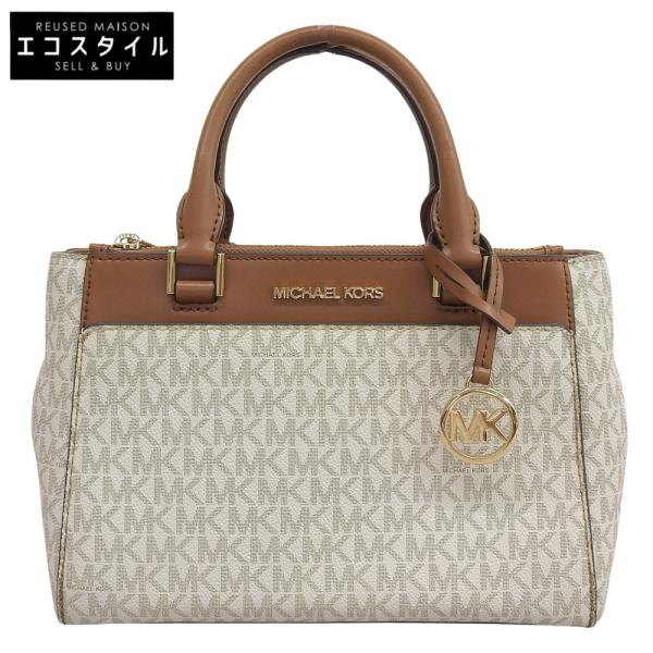 MICHAEL KORS マイケルコース 2WAY ハンドバッグ ショルダーバッグ レディース ホワイト×ブラウン