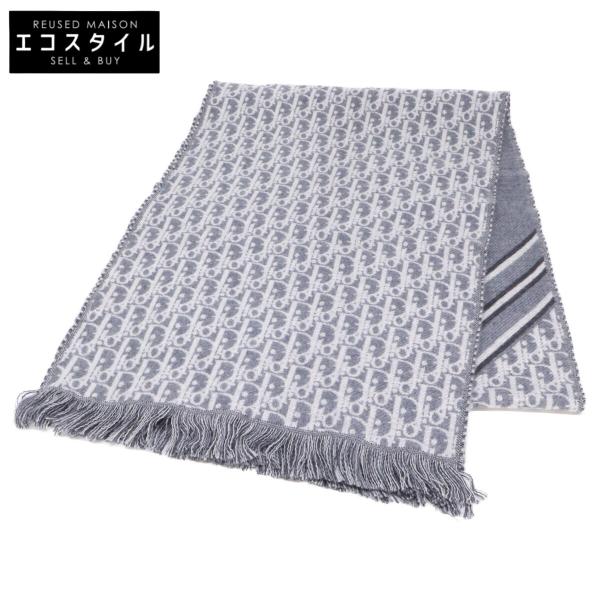 美品 DIOR ディオール 18E0005A0479 オブリーク ウール マフラー