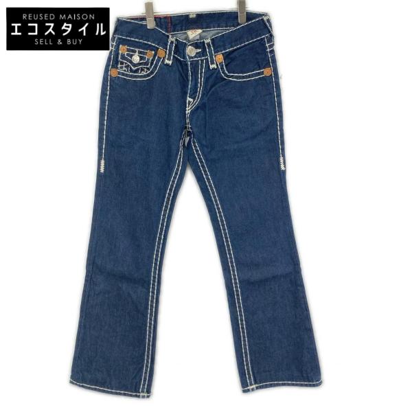 TRUE RELIGION トゥルーレリジョン JOEY SUPER　ネイビー 極太ステッチ ストレートデニム 34 29 TRUE RELIGION（トゥルーレリジョン） JOEY SUPER ネイビー 極太