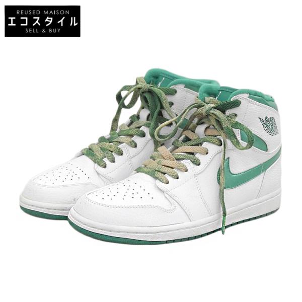 NIKE ナイキ エア ジョーダン レトロ ハイ スニーカー シューズ メンズ ホワイト×グリーン 26.5cm 332550-131