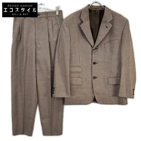 COMMEdesGARCONS HOMME PLUS コムデギャルソンオムプリュス AD1991　90ｓ　PJ-0503S ブラウン ハウンドトゥース ウール セットアップ スーツ S コムデギャルソンオムプリュス AD1991 90s PJ-0503S ブラウン スーツ