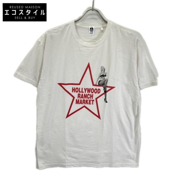 HOLLYWOOD RANCH MARKET ハリウッドランチマーケット ホワイト マリリンモンロー プリントTシャツ ホワイト 3 トップス コットン メンズ 中古