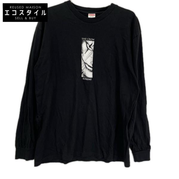 Supreme シュプリーム ブラック THE CROW プリント 長袖Tシャツ ブラック L トップス コットン メンズ 中古