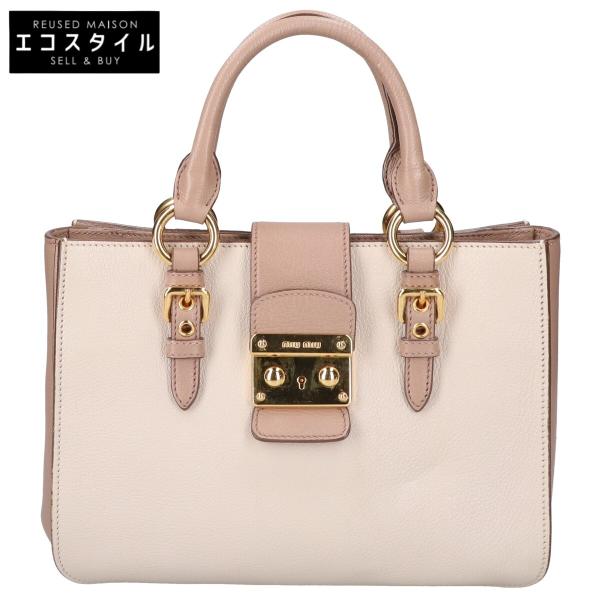 miu miu ミュウミュウ 2WAYバッグ レザー×マドラス ミュウミュウ
