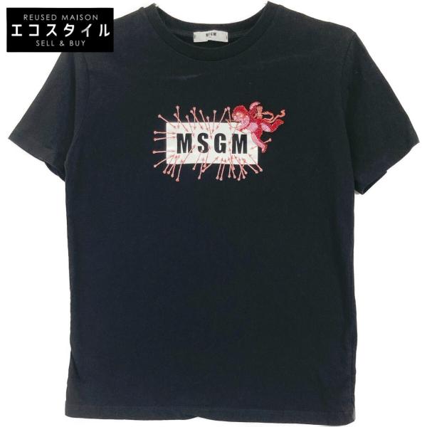 エムエスジーエム ms027780 ﾛｺﾞ&ｴﾝｼﾞｪﾙｴﾝﾌﾞﾛｲﾀﾞﾘｰS/STｼｬﾂ 12 MSGM エムエスジーエム ms027780 ロゴ&エンジェルエンブロイダリーS/ST