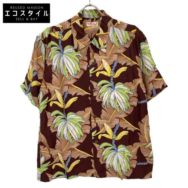 SUN SURF サンサーフ SS36432 RAYON S/S Mai'a S/Sアロハシャツ ブラウン L トップス レーヨン メンズ 中古