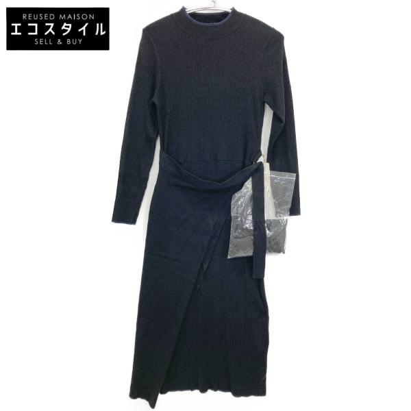 DRESSTERIOR ドレステリア 085-57022 リブニットラップワンピース ブラック 38 ワンピース ナイロン レディース 中古