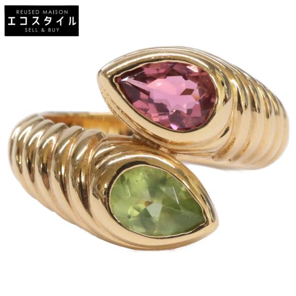 ブルガリ K18 ペリドット トルマリン ドッピオ バチェラート ハート 13号 BVLGARI（ブルガリ） ドッピオ バチェラート ペリドット/ピンク