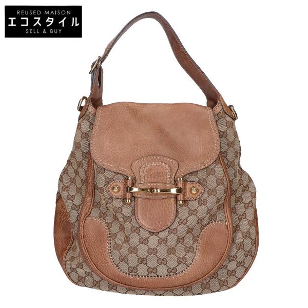 GUCCI グッチ GGコーティングキャンバス ハンドバッグ レディース GUCCI（グッチ） 223955 ホースビット GGキャンバスxレザー ホーボー