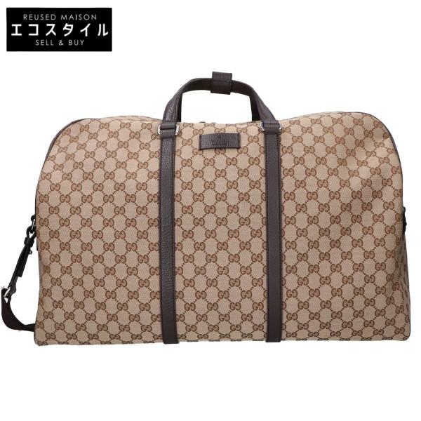 GUCCI（グッチ） 美品 610105 GGキャンバス ボストンバッグ メンズ