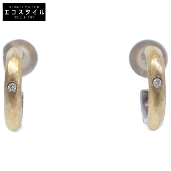 MALCOLM BETTS マルコムベッツ K22 x 925 1Pダイヤモンドコンビハンマリング ピアス レディース アクセサリー ジュエリー