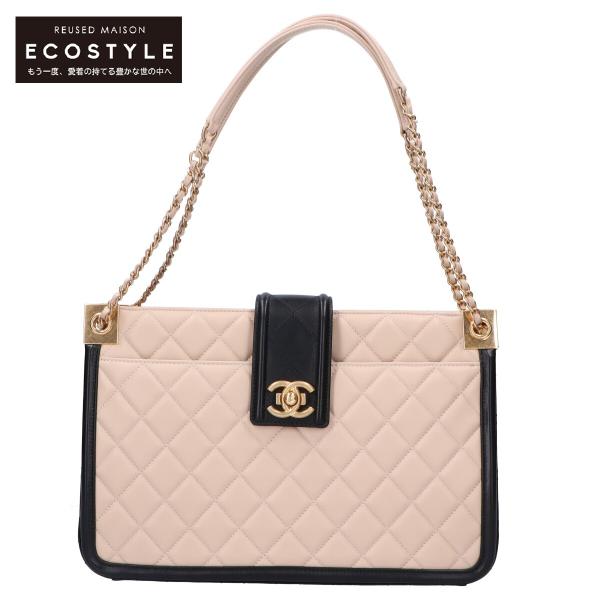 CHANEL 美品 シャネル 20番台 A90672 バイカラー ラムスキン