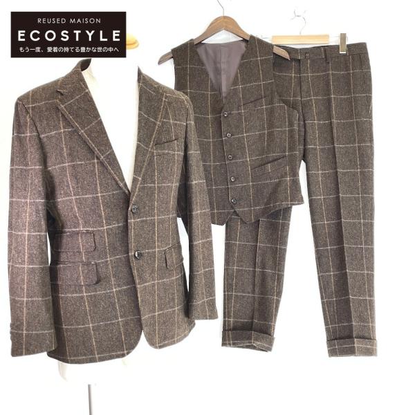 ETONNE エトネ MOON Dブラウン シェットランドウール チェック 3P