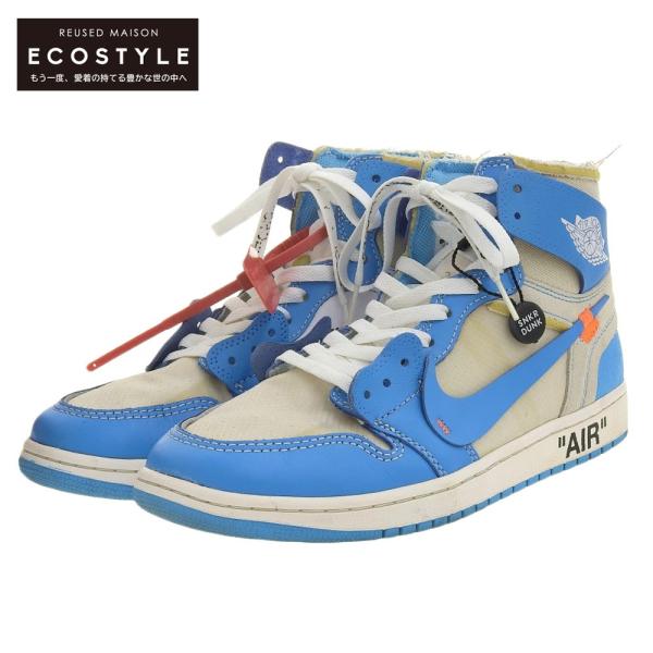 ナイキ ハイカットシューズ ホワイト/ブルー 新品タグ付き ナイキ NIKE エアジョーダン1 AIR JORDAN 1 ハイカット