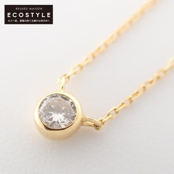 ete エテ　イエローゴールド ダイヤモンドネックレス ete（エテ） 美品 260844 K18 ブライト 0.06ダイヤモンド ネックレス