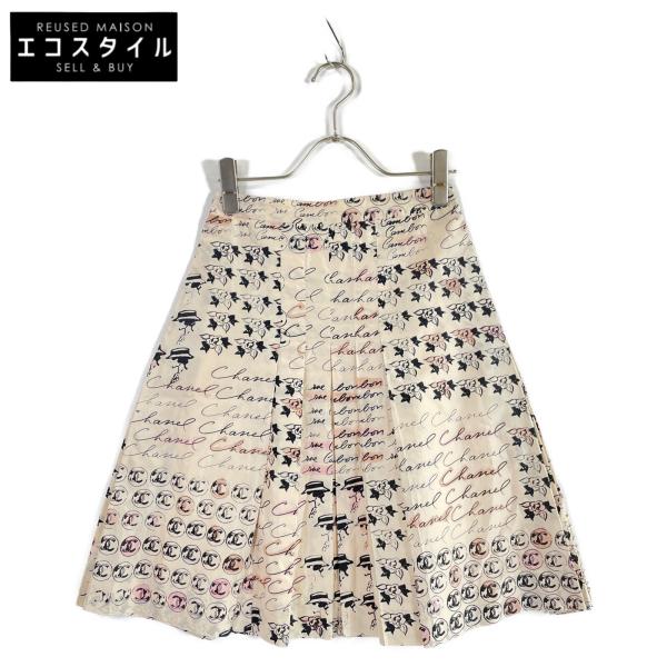 CHANEL 美品/ シャネル 06C P27749V17427 アイコンプリント シルク  