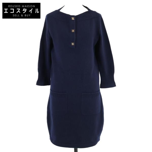CHANEL シャネル ココマーク ノースリーブ ニットワンピース サイズ38 CHANEL（シャネル） 良品◎CHANEL ヴィンテージ 04A P23861 カシミヤ