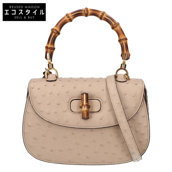 GUCCI（グッチ） 675797 バンブー1947 オーストリッチ スモール トップ