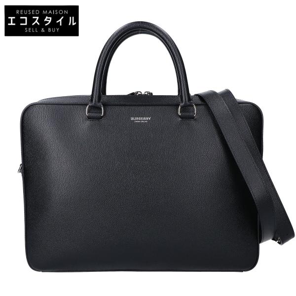 美品】バーバリー　BURBERRY ビジネスバッグ　ブリーフケース　レザー　黒 BURBERRY（バーバリー） 美品 8014265 グレイニーレザー ビジネス