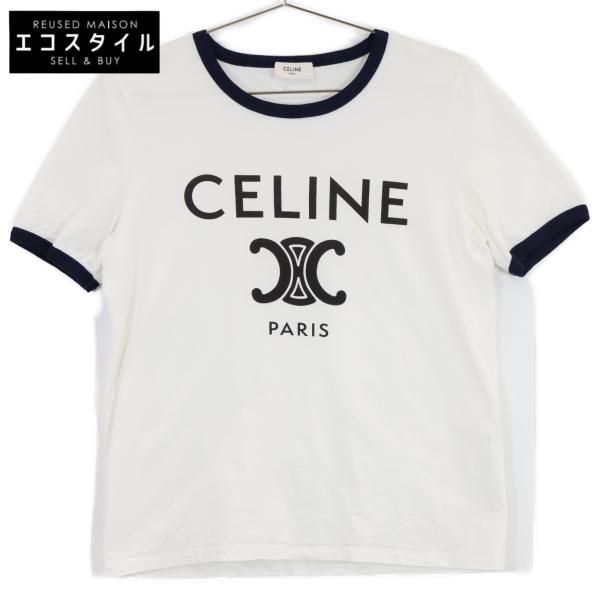 CELINE セリーヌ 2X872671Q ホワイト トリオンフ プリント 半袖 CELINE セリーヌ 2X872671Q ホワイト トリオンフ プリント 半袖