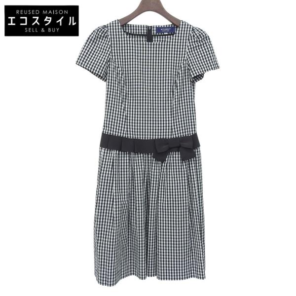 美品 M'S GRACY エムズグレイシー ギンガムチェック リボン ワンピース
