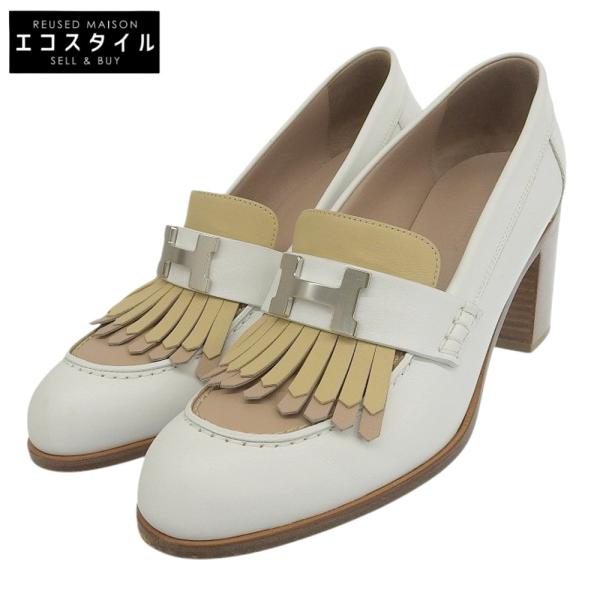 HERMES ベージュ キャメル ローファー レザー 38 24.5㎝ HERMES