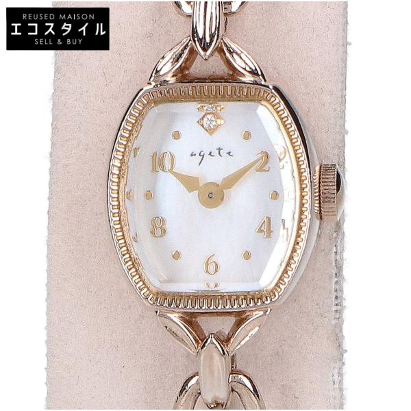 agete（アガット） D0.005ct トノーフェイス ジュエリーウォッチ