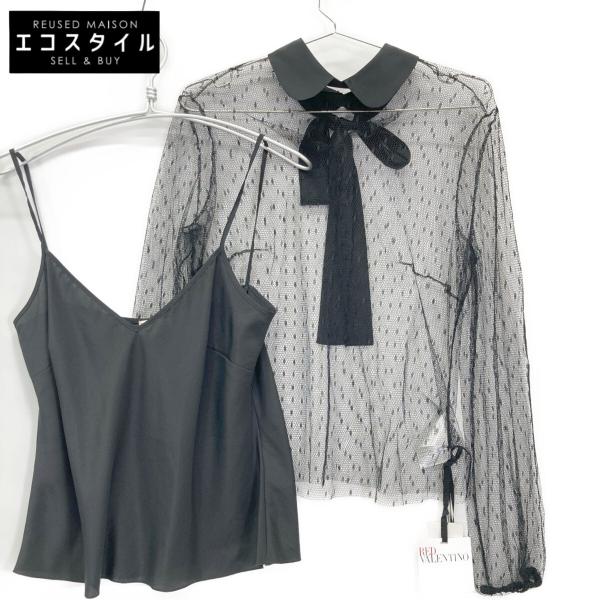 ★早い者勝ち　新品未使用　REDヴァレンチノ　ハーフコート　レースがかわいい RED VALENTINO レッドヴァレンチノ QR0AB2751GW ブラック ドット