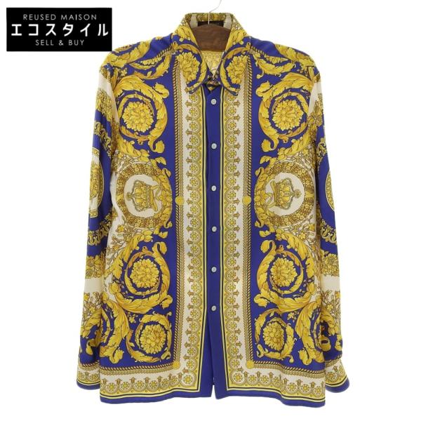 VERSACE ヴェルサーチ バロック柄 総柄 シルク シャツ トップス メンズ