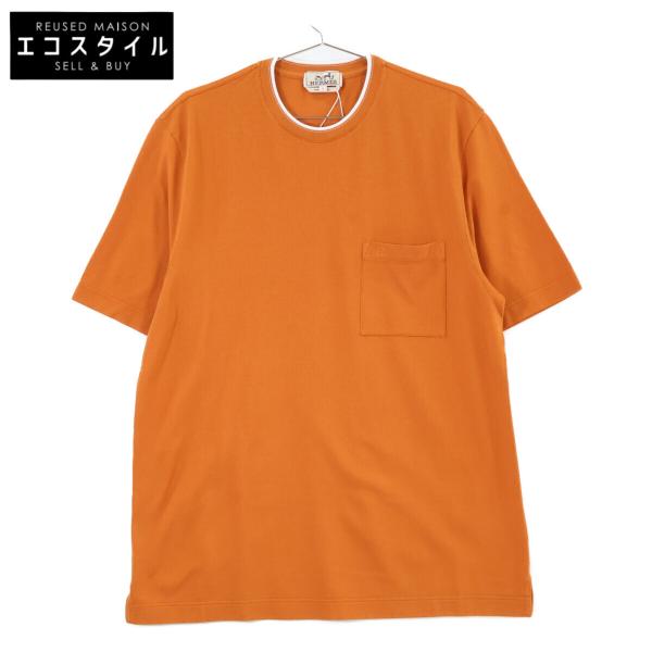 HERMES エルメス 新品同様 467990HA サドルステッチ コットン Ｔシャツ L HERMES エルメス 新品同様 467990HA サドルステッチ コットン Tシャツ