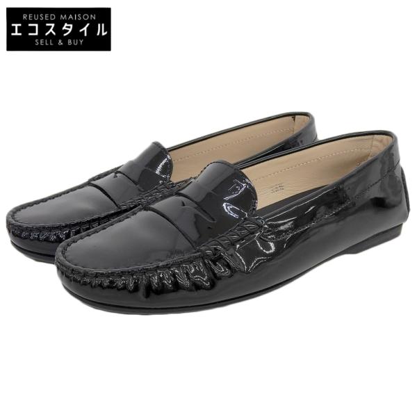 美品 TOD'S トッズ エナメル コインローファー シューズ