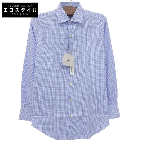 新品同様 Finamore フィナモレ ハウンドトゥース シャツ トップス