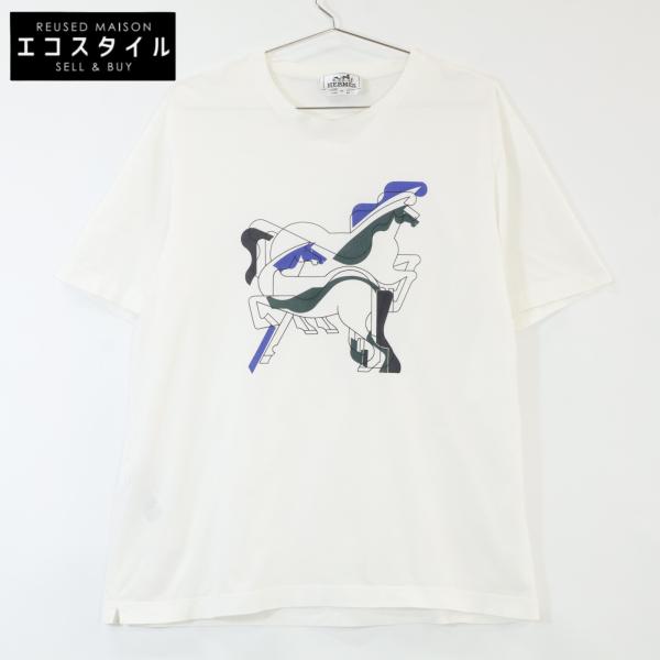エルメス HERMES *82-5710 Tシャツ 国内正規 HERMES エルメス 82-5710 コットン ホースプリント Tシャツ