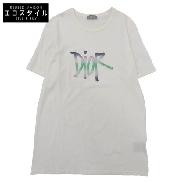 Dior x Stussy Tee ディオール ステューシー Tシャツ ホワイト CHRISTIAN DIOR ディオール ×SHAWN STUSSY コットン ロゴ刺繍 Tシャツ
