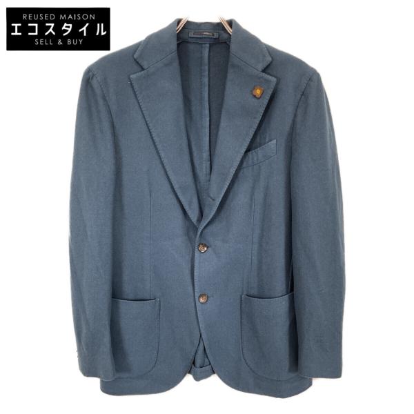 美品LARDINI テーラードジャケット ネイビー 46 LARDINI（ラルディーニ） 美品/国内正規 JQ326AQ カシミヤ100％ 段返り