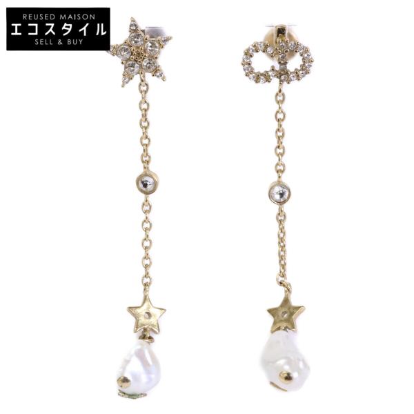 DIOR ディオール CDロゴ スター ラインストーン ダングル ピアス