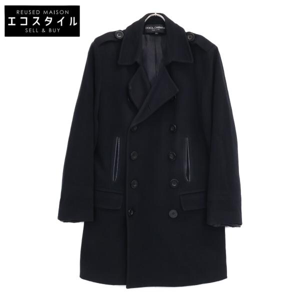 DOLCE&GABBANA　コート　メンズ　新品　未使用　サイズ46 DOLCE&GABBANA ドルチェアンドガッバーナ 2851FK ブラックウール