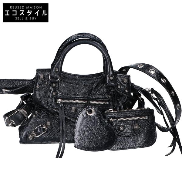 美品 BALENCIAGA バレンシアガ ネオ カゴール XS グラフィティ 2WAY ハンド ショルダー バッグ ブラック ブランド 鞄 BAG a11680 BALENCIAGA（バレンシアガ） 700940 ネオ カゴール XS アリーナ