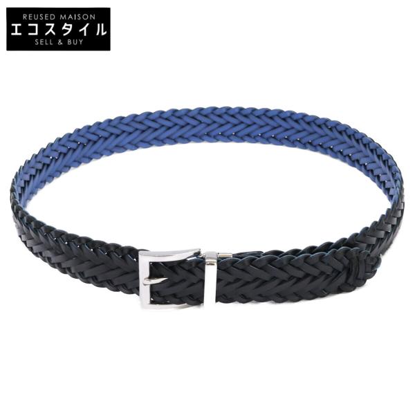 プラダ　ベルト　メッシュ編みタイプ　リバーシブル　メンズ PRADA（プラダ） リバーシブル レザー メッシュ ベルト 36/90 メンズ