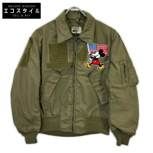 MILITARY ミリタリー カーキ 80年製 ミッキーパッチ付 CVC タンカースジャケット S/R MILITARY ミリタリー カーキ 80年製 ミッキーパッチ付 CVC タンカース