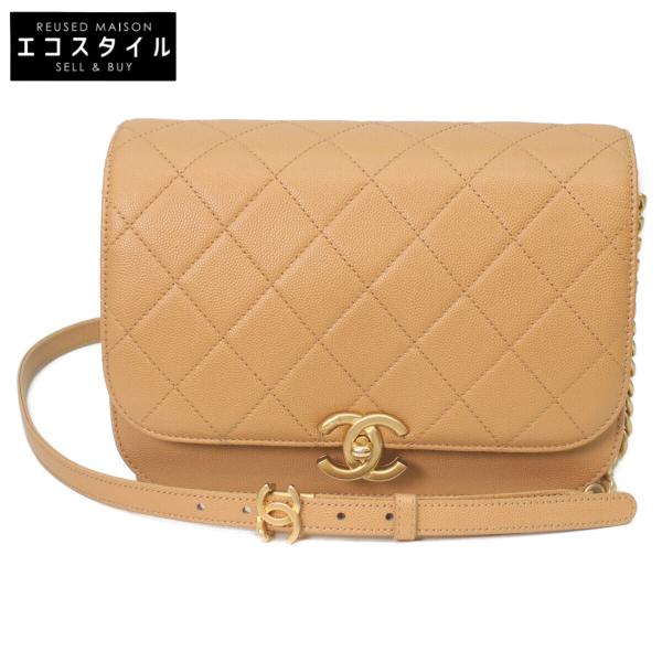 CHANEL シャネル  AS2824 ﾍﾞｰｼﾞｭ ｷｬﾋﾞｱ ｺﾞｰﾙﾄﾞ金具 ﾏﾄﾗｯｾｽﾓｰﾙ ﾁｪｰﾝｼｮﾙﾀﾞｰﾊﾞｯｸﾞ W22.5 CHANEL（シャネル） AS2824 ベージュ キャビア ゴールド金具