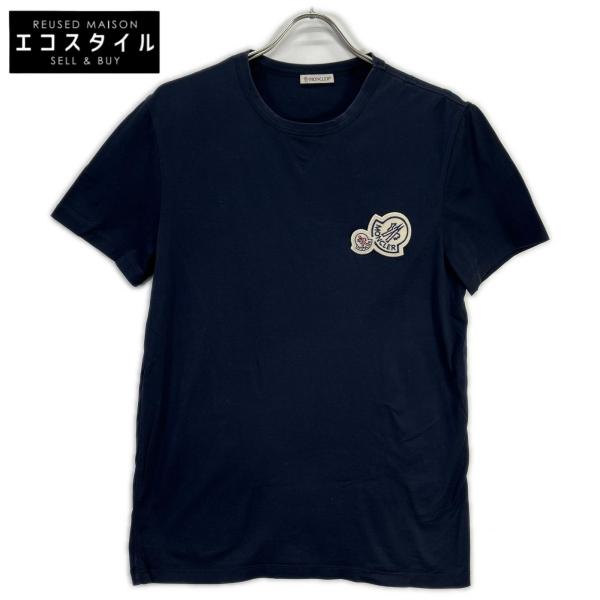 MONCLER（モンクレール） ネイビー ダブルワッペン MAGLIA Tシャツ
