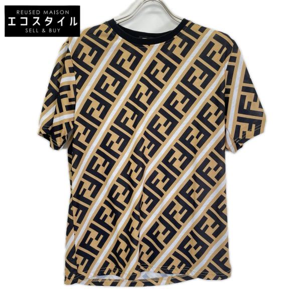 FENDI フェンディ FY0636 ブラウン 総柄 ズッカ柄 半袖Tシャツ M メンズ