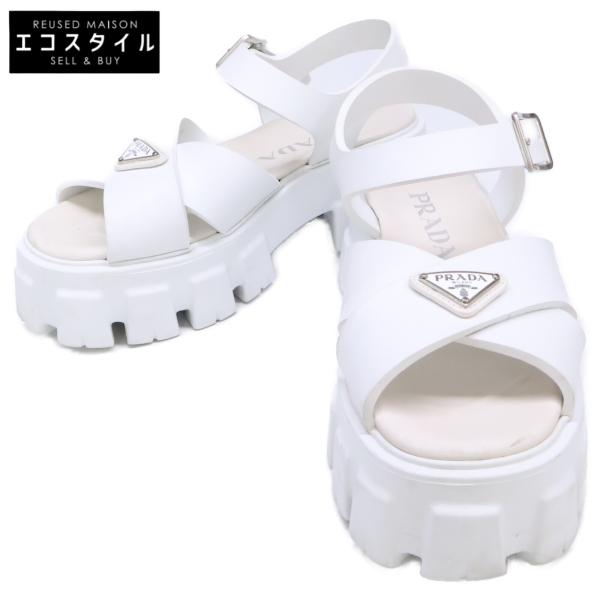 PRADA（プラダ） トライアングルロゴ モノリス ラバーサンダル 35