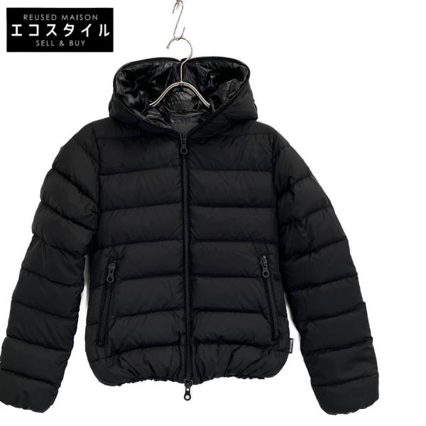 【美品】DUVETICA ブラック　Thia ダウンジャケット　40 DUVETICA（デュベティカ） ブラック THIASEI ジップアップ ダウン