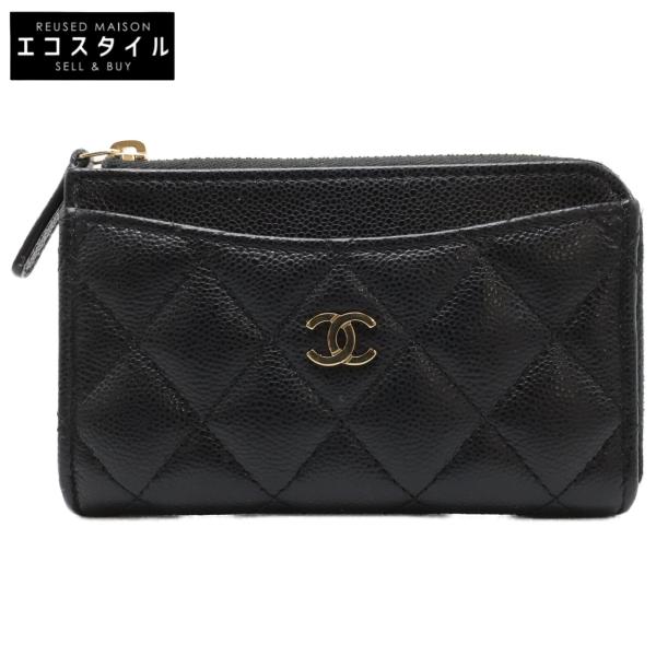 CHANEL シャネル AP3179 キャビアスキン クラシック ジップ カード 