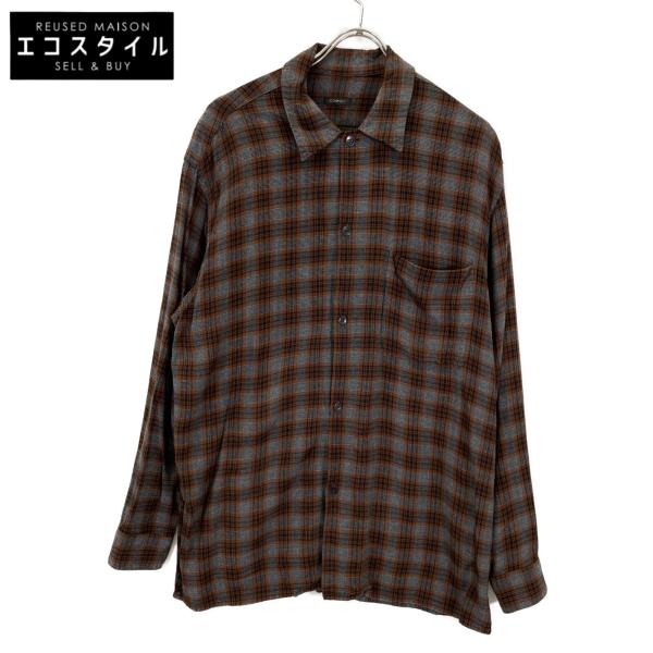 COMOLI コモリ 19SS ブラウンチェック P01-01013 レーヨン COMOLI コモリ 19SS ブラウンチェック P01-01013 レーヨン