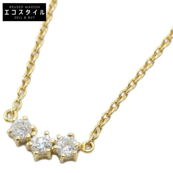AHKAH k18ゴールドダイヤモンドネックレス AHKAH 美品 アーカー AB-427 K18 ポルトダイヤ ネックレス