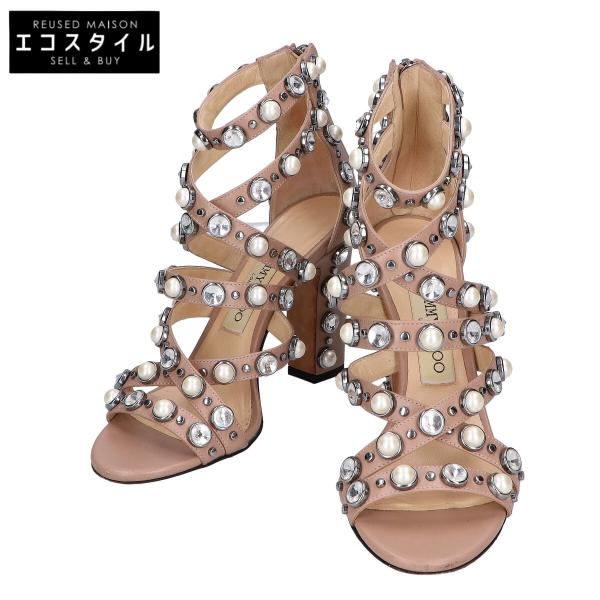 JIMMY CHOO ジミーチュウ ビジュー/スタッズ付 クロスストラップ